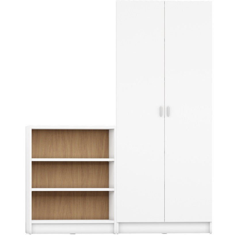 Greenwich 2 Piece Bookcase 9 Wide Shelves with 2 Doors - living-essentials