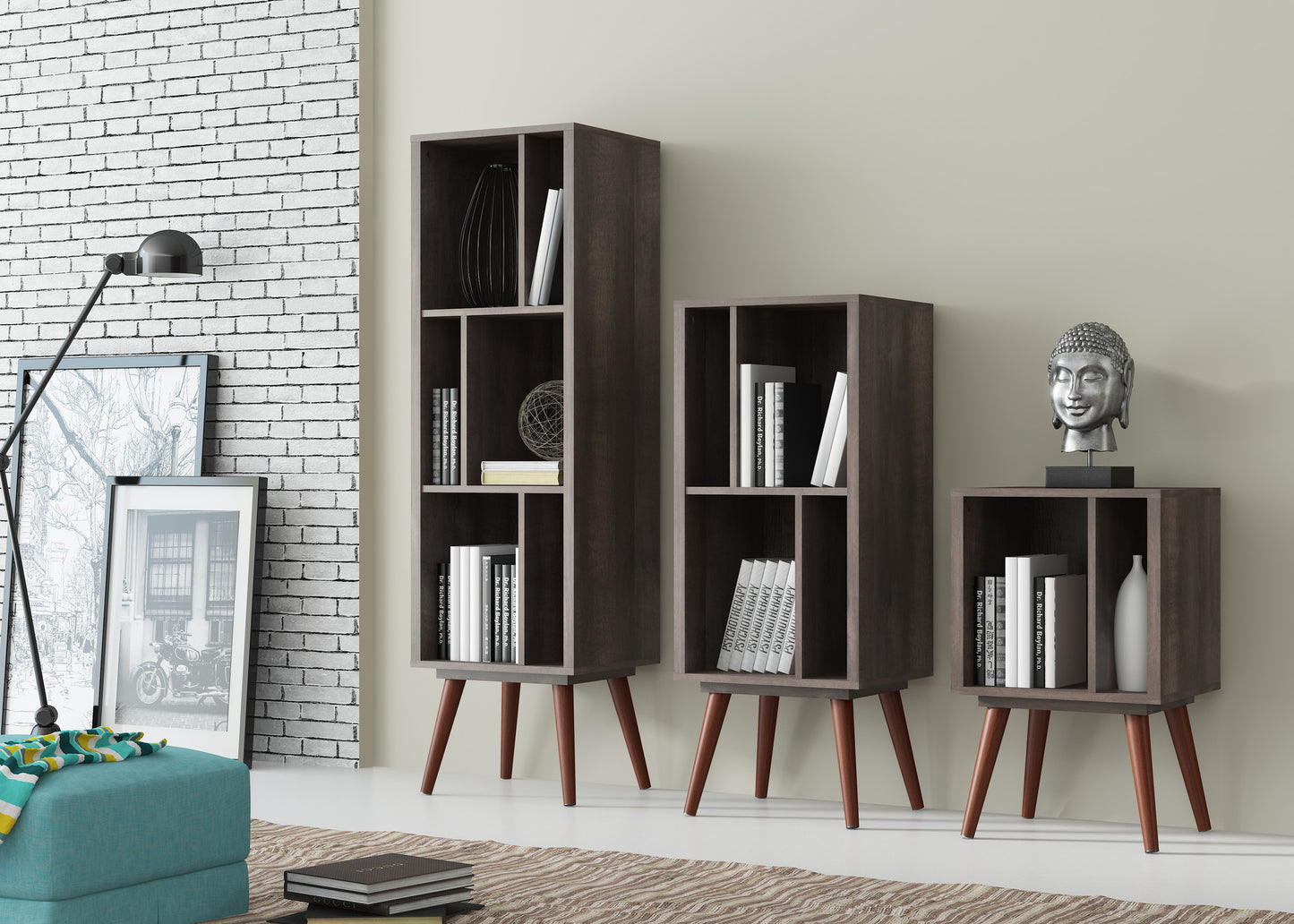 Chubby Large White Satin Bookcase - living-essentials