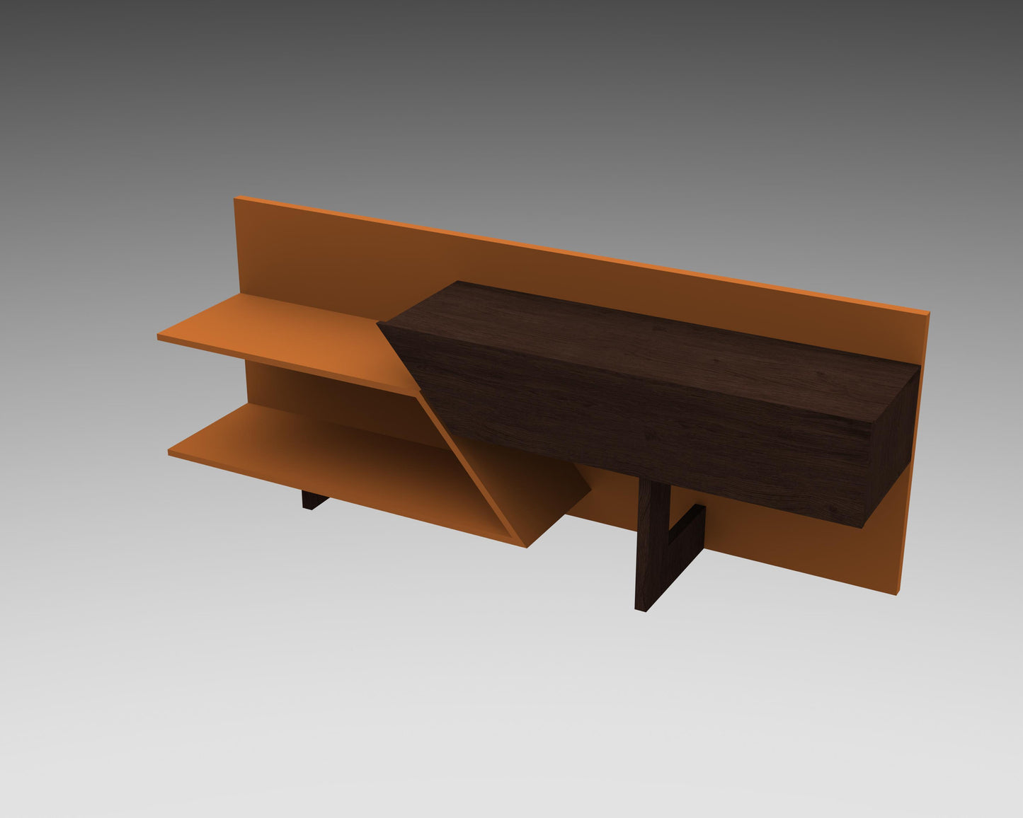 Philadelphia Espresso/Orange TV Cabinet - living-essentials