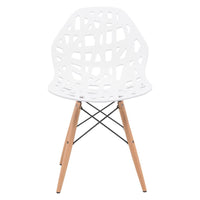 Akira White Dining Chair with Dowel Legs - living-essentials