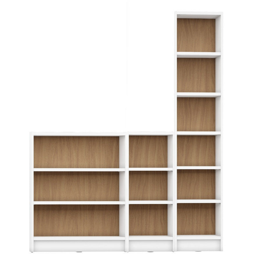Greenwich 3 Piece Bookcase 12 Wide and Narrow Shelves - living-essentials