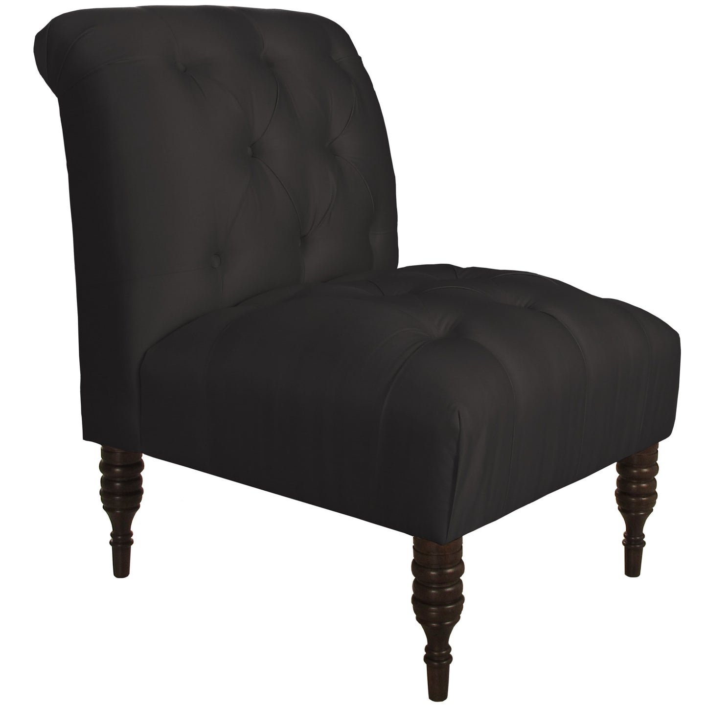 Gayle Shantung Black Tufted Chair - living-essentials