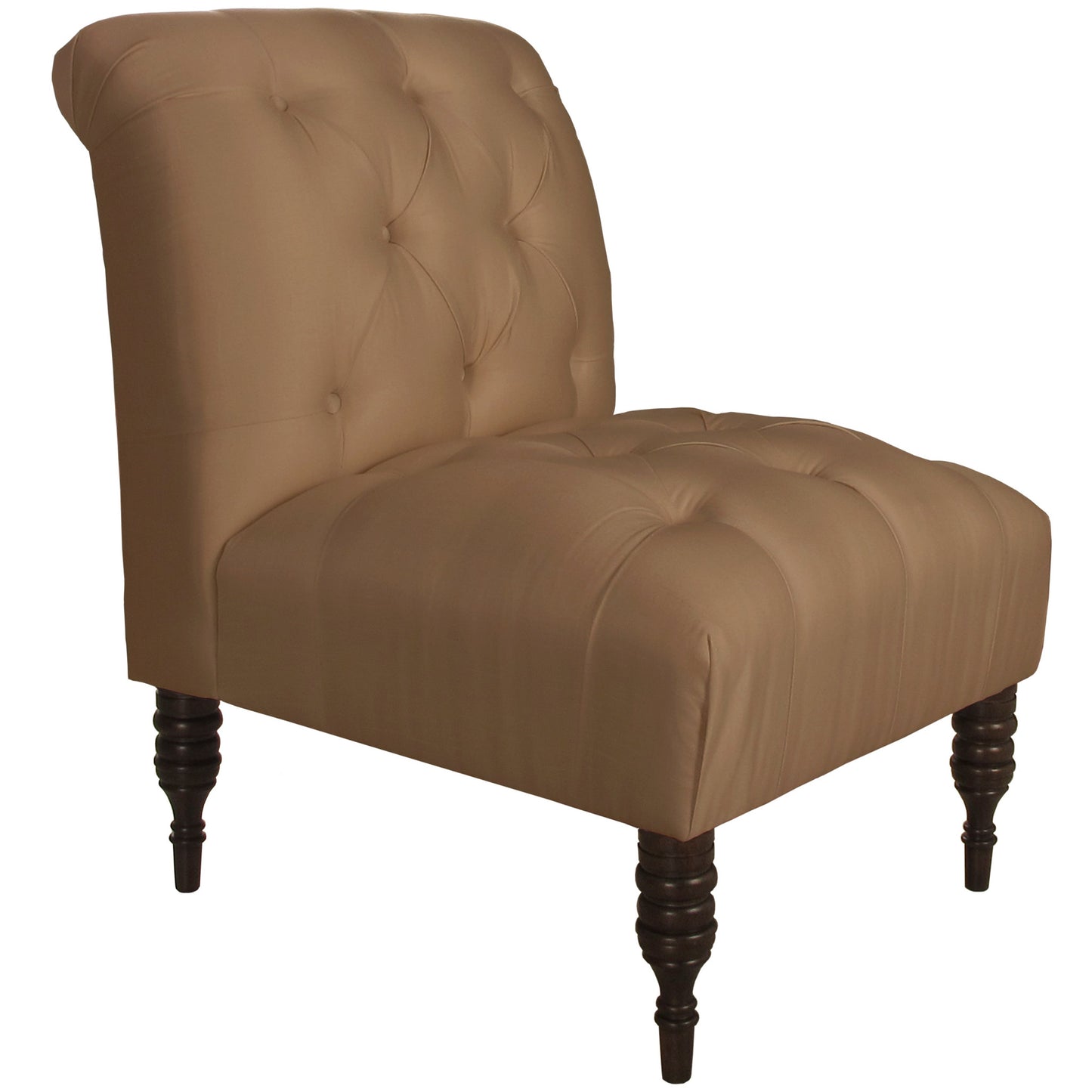 Gayle Shantung Khaki Tufted Chair - living-essentials