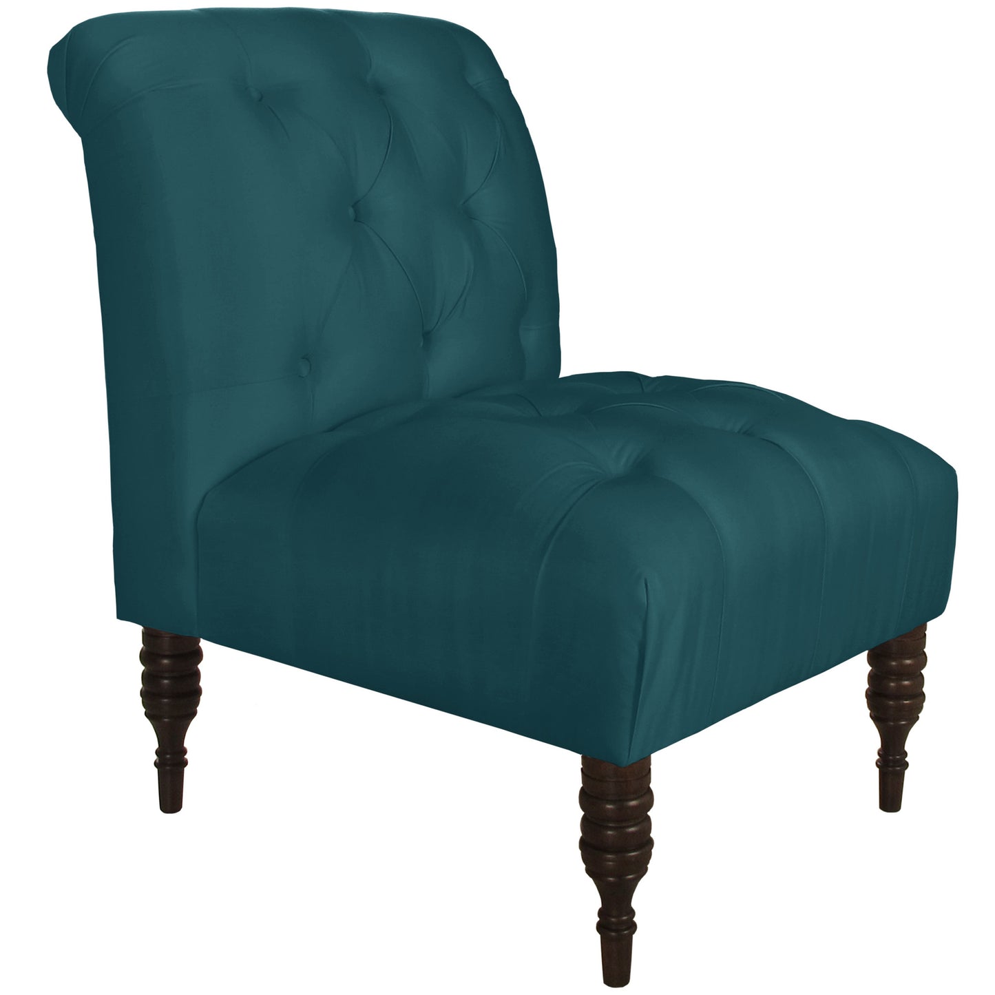 Gayle Shantung Peacock Tufted Chair - living-essentials