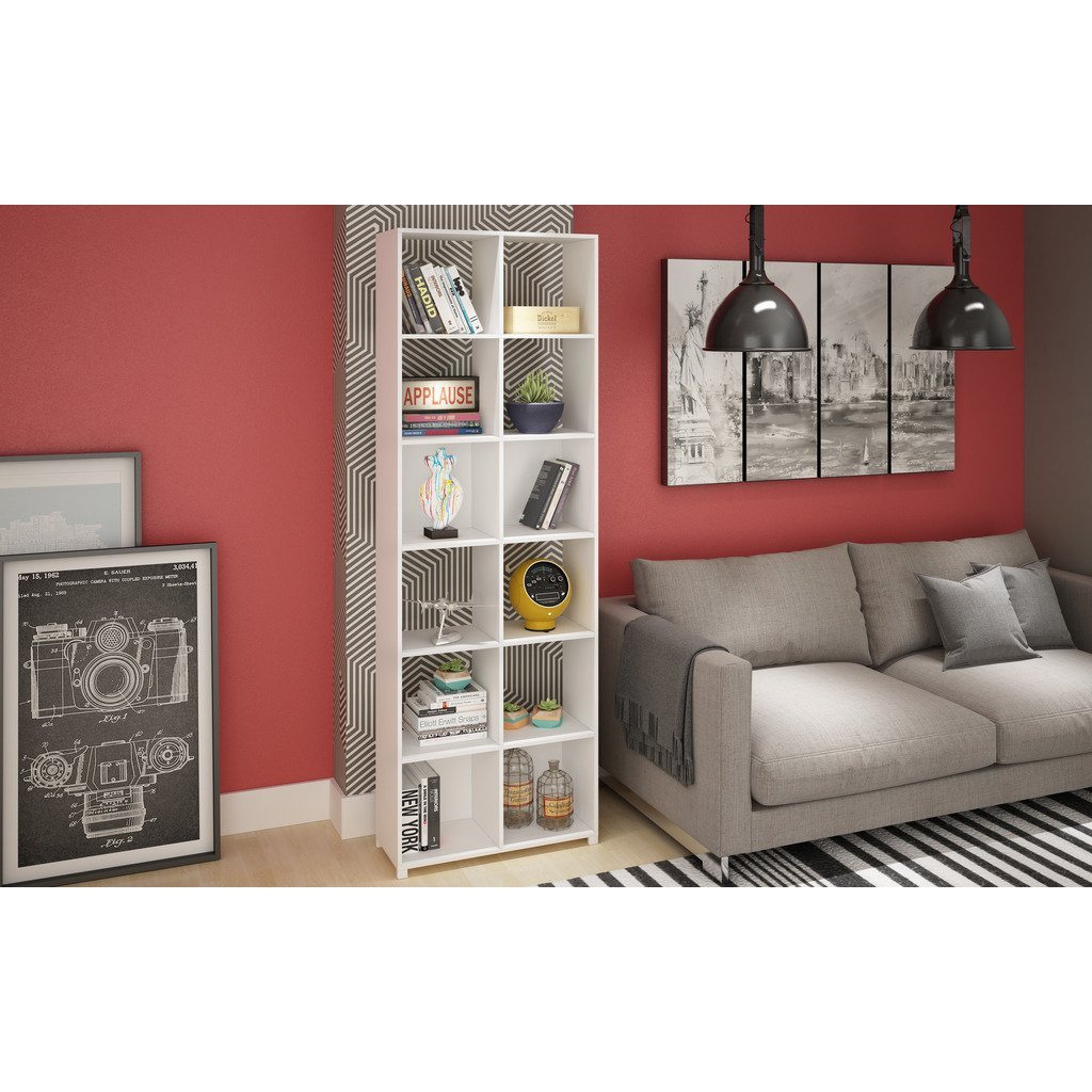 12- Shelf Natal 1.0 Bookcase in White - living-essentials