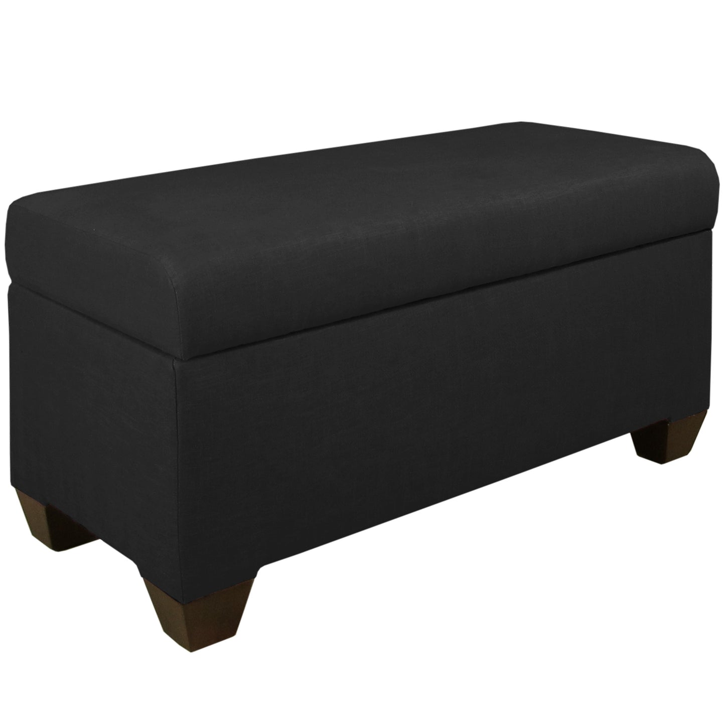 Edith Linen Black Storage Bench - living-essentials