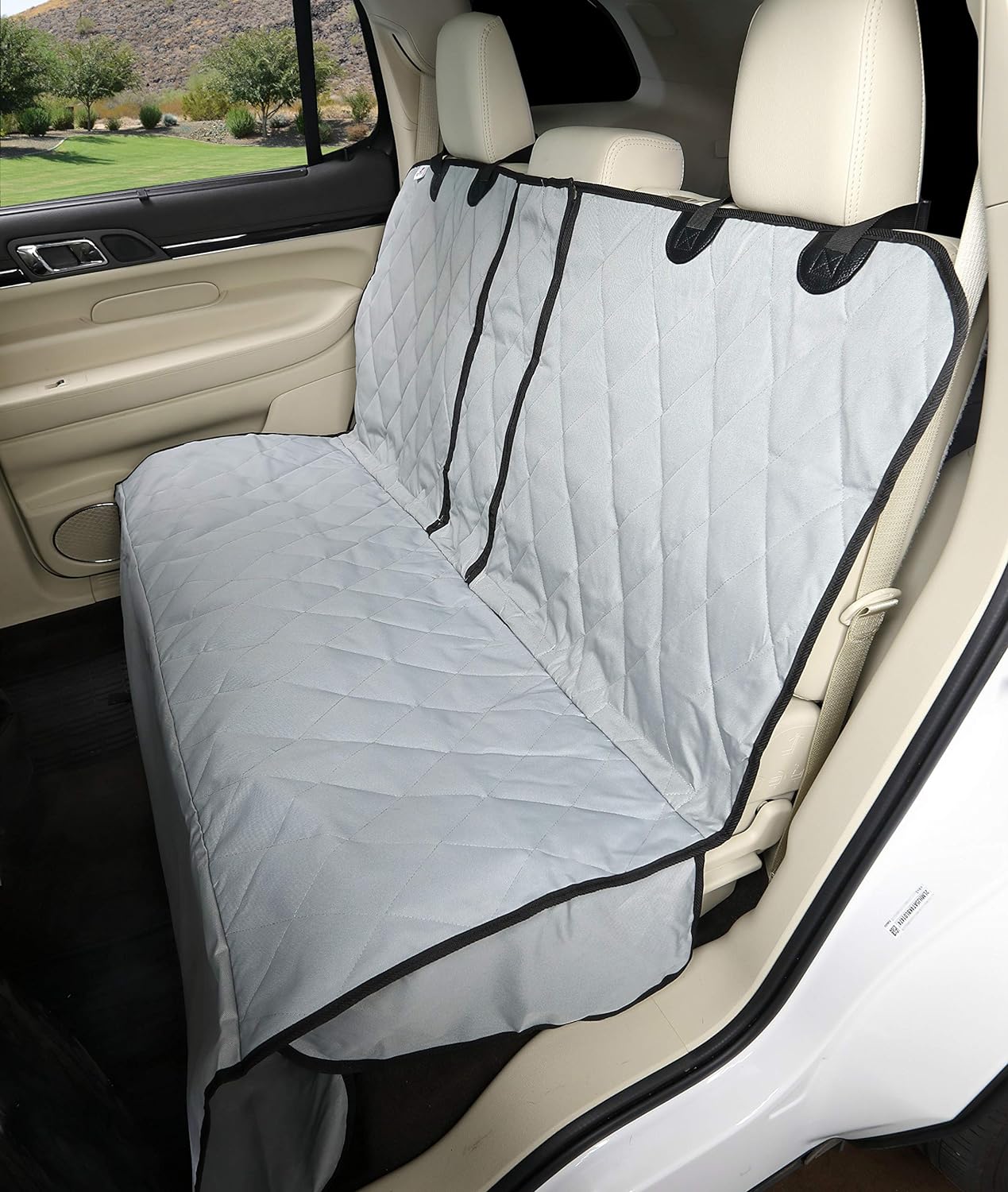 4Knines Rear Seat Cover with Hammock, Beige, Regular