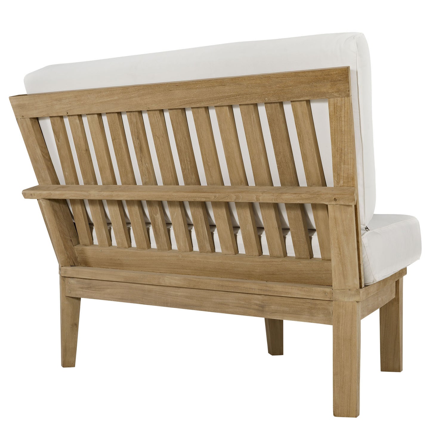 MARINA OUTDOOR PATIO TEAK ROUNDED CORNER SOFA - living-essentials