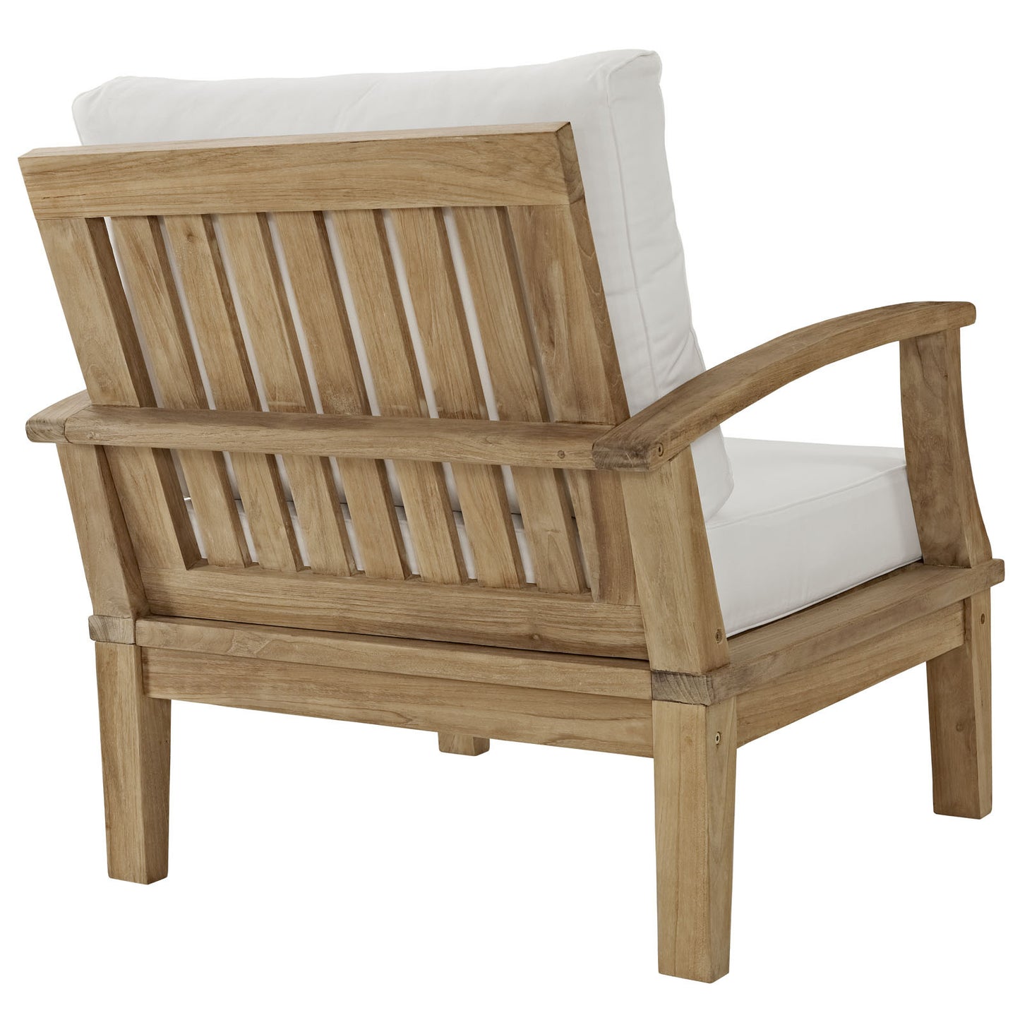 Marine 3 Piece Outdoor Patio Teak Armchair Set with End Table - living-essentials