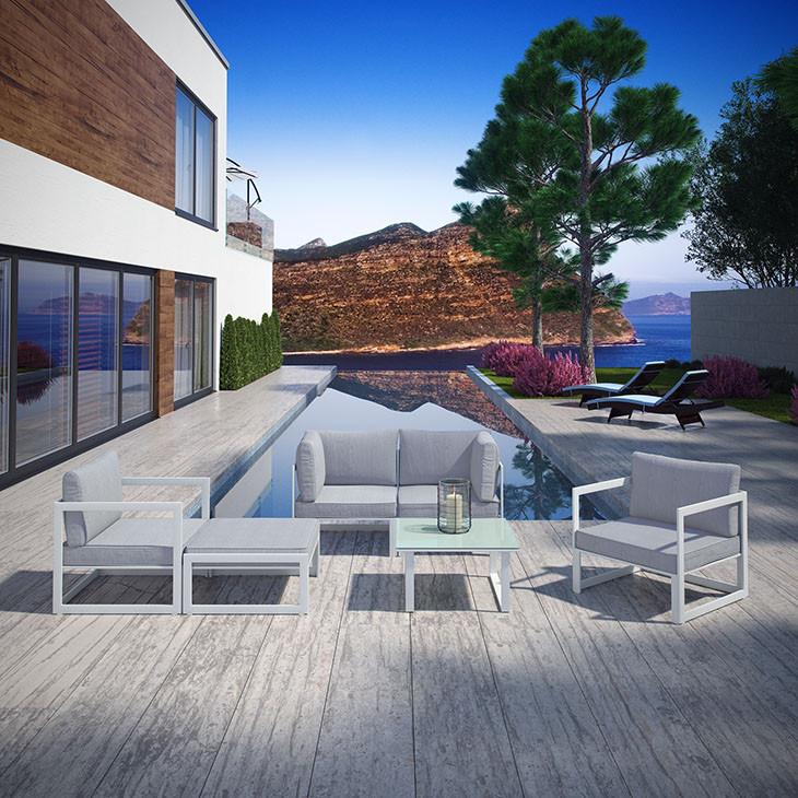 Alfresco 6 Piece Outdoor Patio Sectional Sofas Set - living-essentials