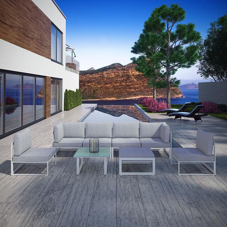 Alfresco 8 Piece Outdoor Patio Sectional Sofa Set - living-essentials