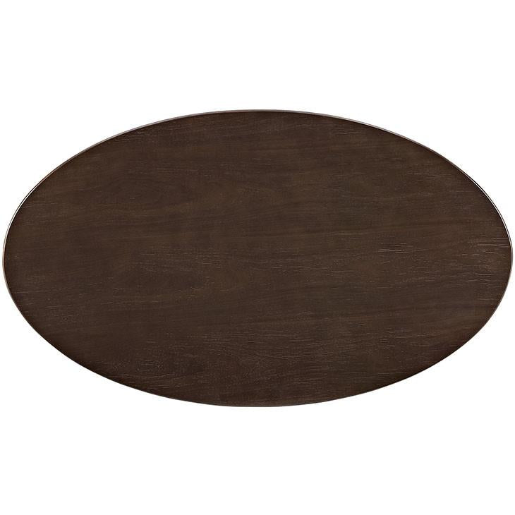 Tulip Style 48" Oval Shaped Walnut Coffee Table - living-essentials