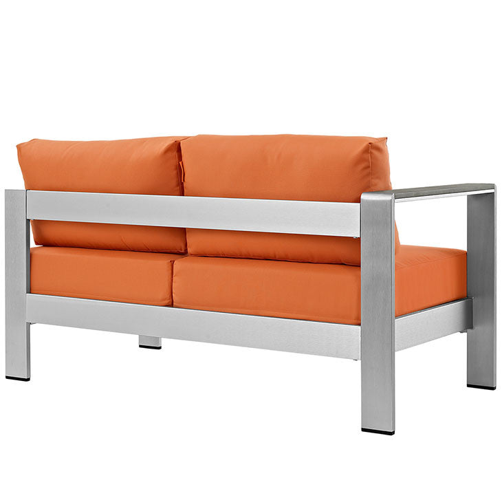 Wharf Outdoor Aluminum Left-Arm Loveseat - living-essentials