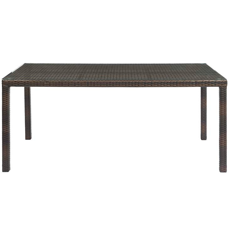 Conduit 70" Outdoor Patio Wicker Rattan Dining Table - living-essentials