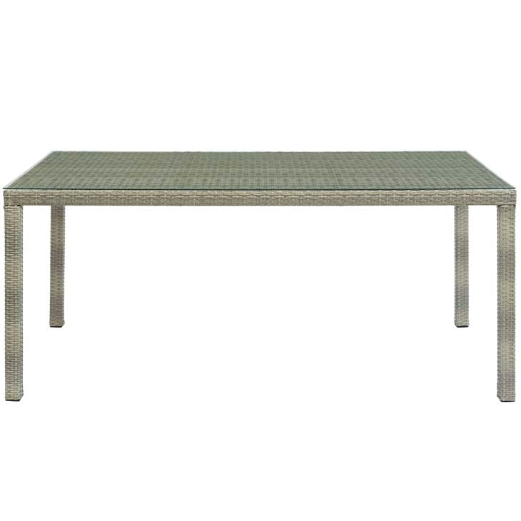 Conduit 70" Outdoor Patio Wicker Rattan Dining Table - living-essentials