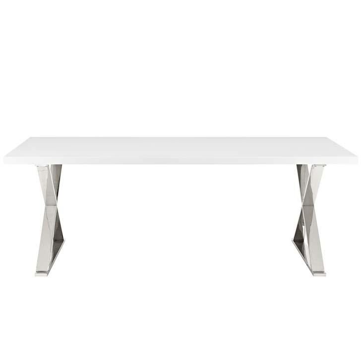 Shelby White Silver Dining Table - living-essentials