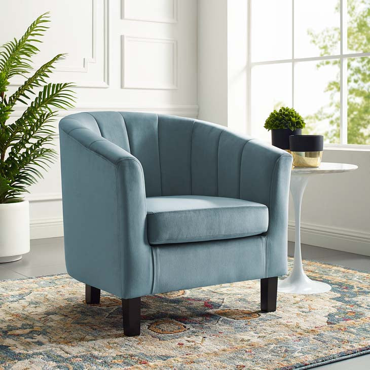 Prospect Channel Tufted Upholstered Velvet Armchair - living-essentials