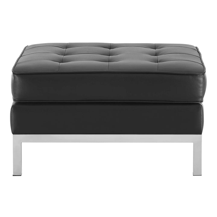 Florence Tufted Upholstered Faux Leather Ottoman