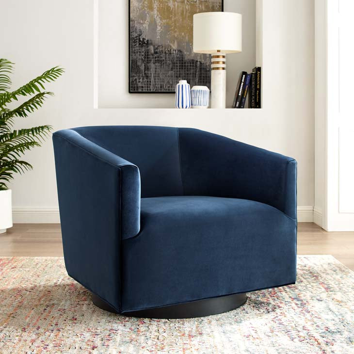 Twiddle Accent Lounge Performance Velvet Swivel Chair - living-essentials