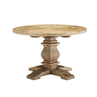 Vertical 47" Round Pine Wood Dining Table - living-essentials