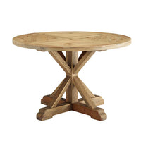 Sew 47" Round Pine Wood Dining Table - living-essentials
