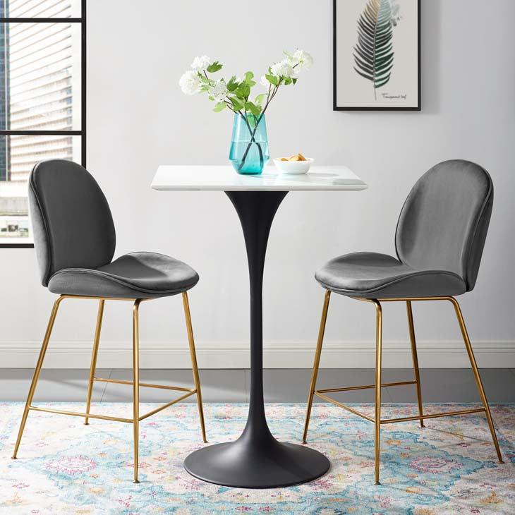 Tulip 28" Square Wood Top Bar Table - living-essentials