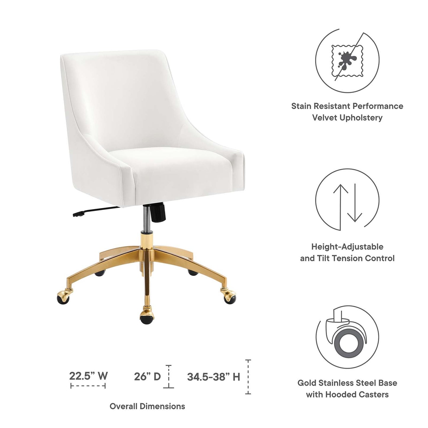 Deissa Performance Velvet Office Chair