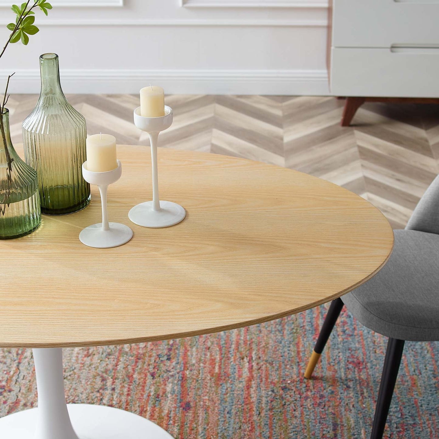 Tulip Style 60" Oval Natural Dining Table