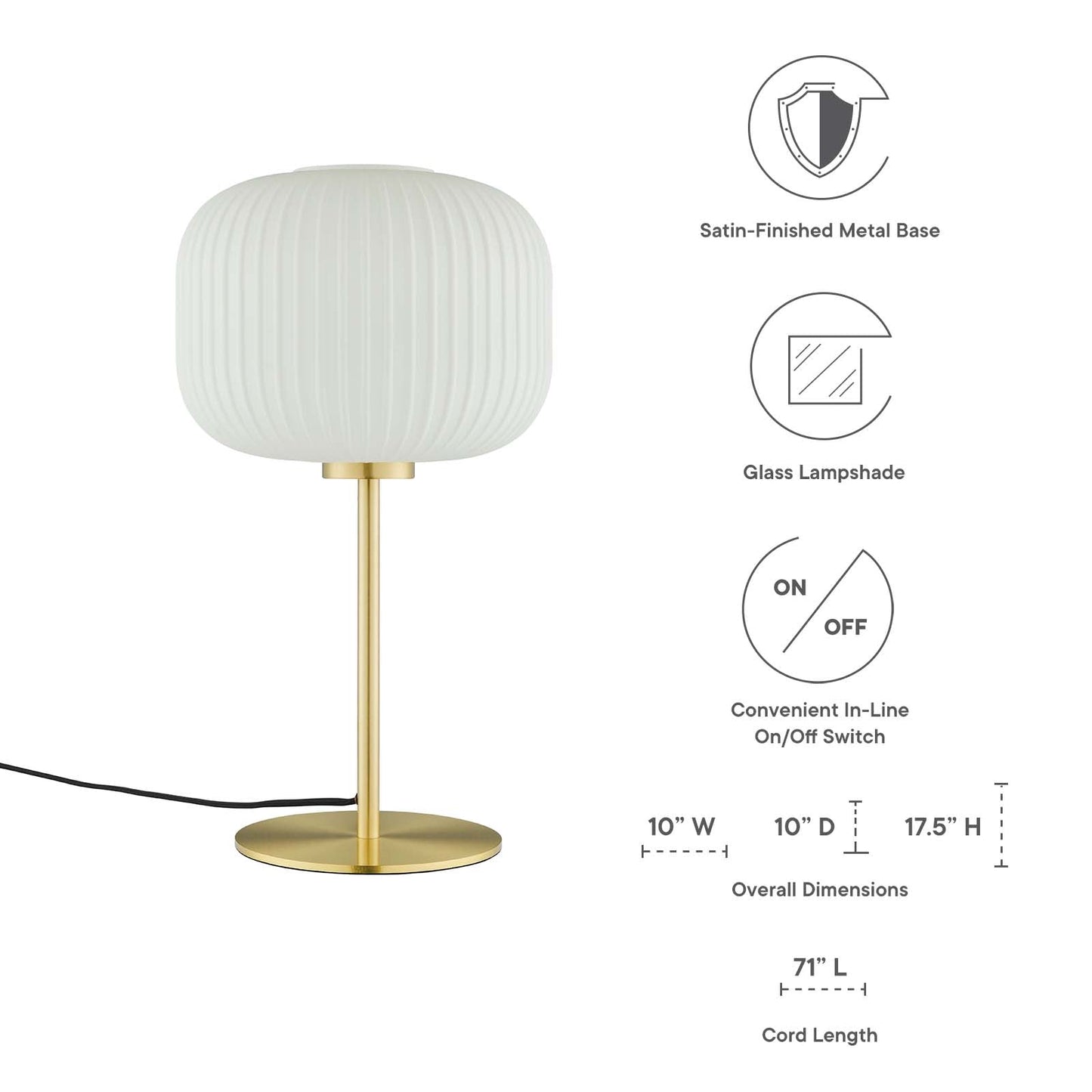 Percy Glass Sphere and Metal Table Lamp