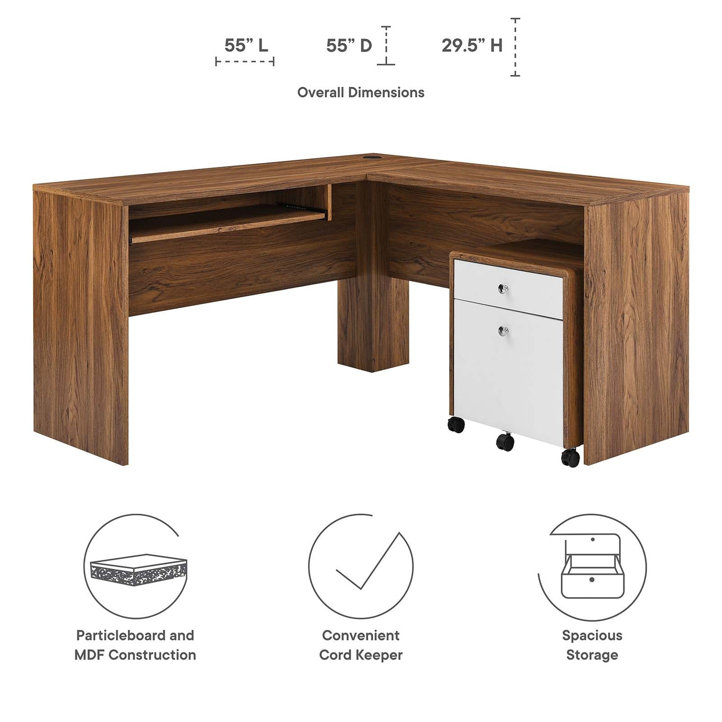 Transmit Wood Desk and Work Table Set