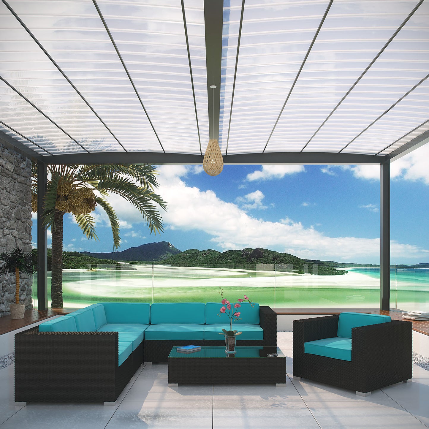 Sol 7 Piece Outdoor Wicker Patio Sectional Set - living-essentials