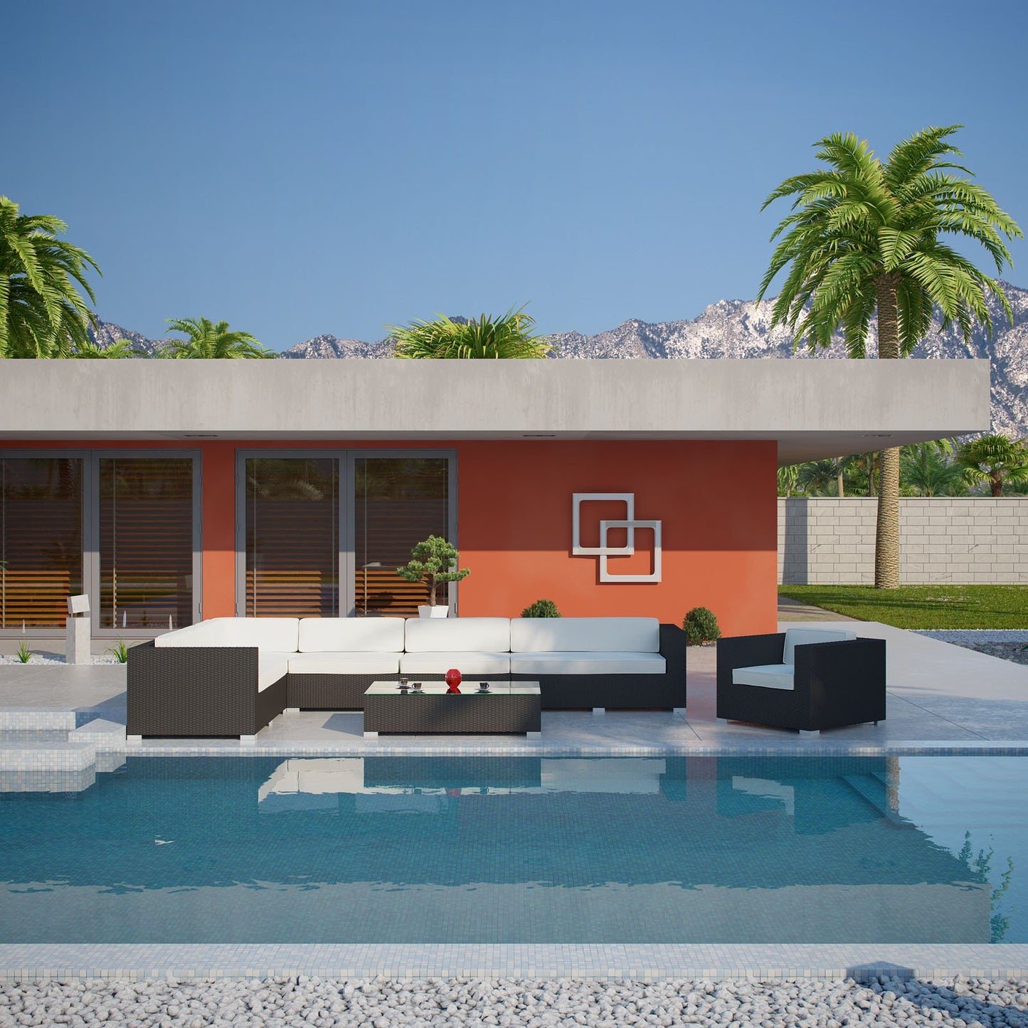 Santa Cruz 7 Piece Outdoor Patio Sectional Set - living-essentials