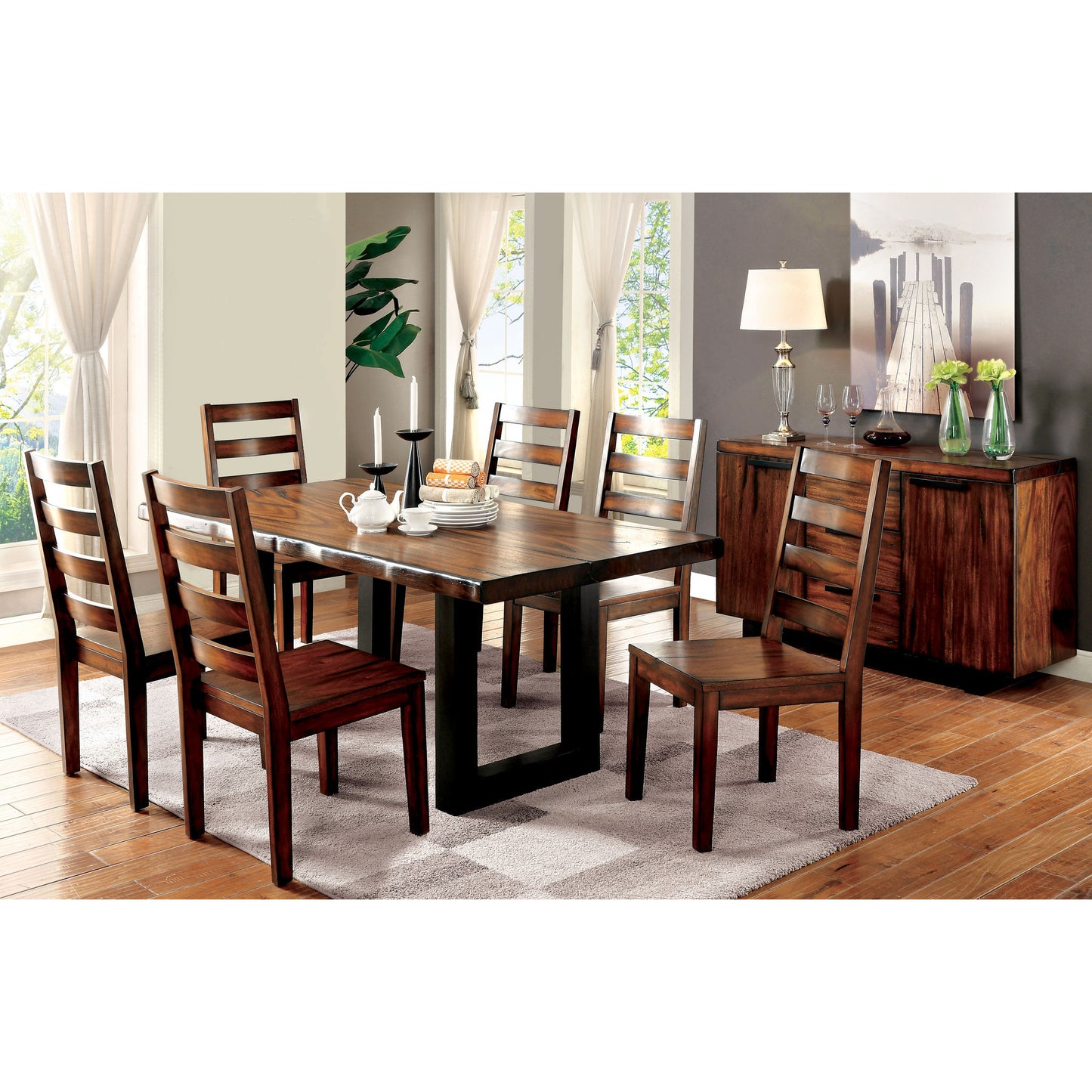 Heston Contemporary Dining Server in Tobacco Oak - living-essentials