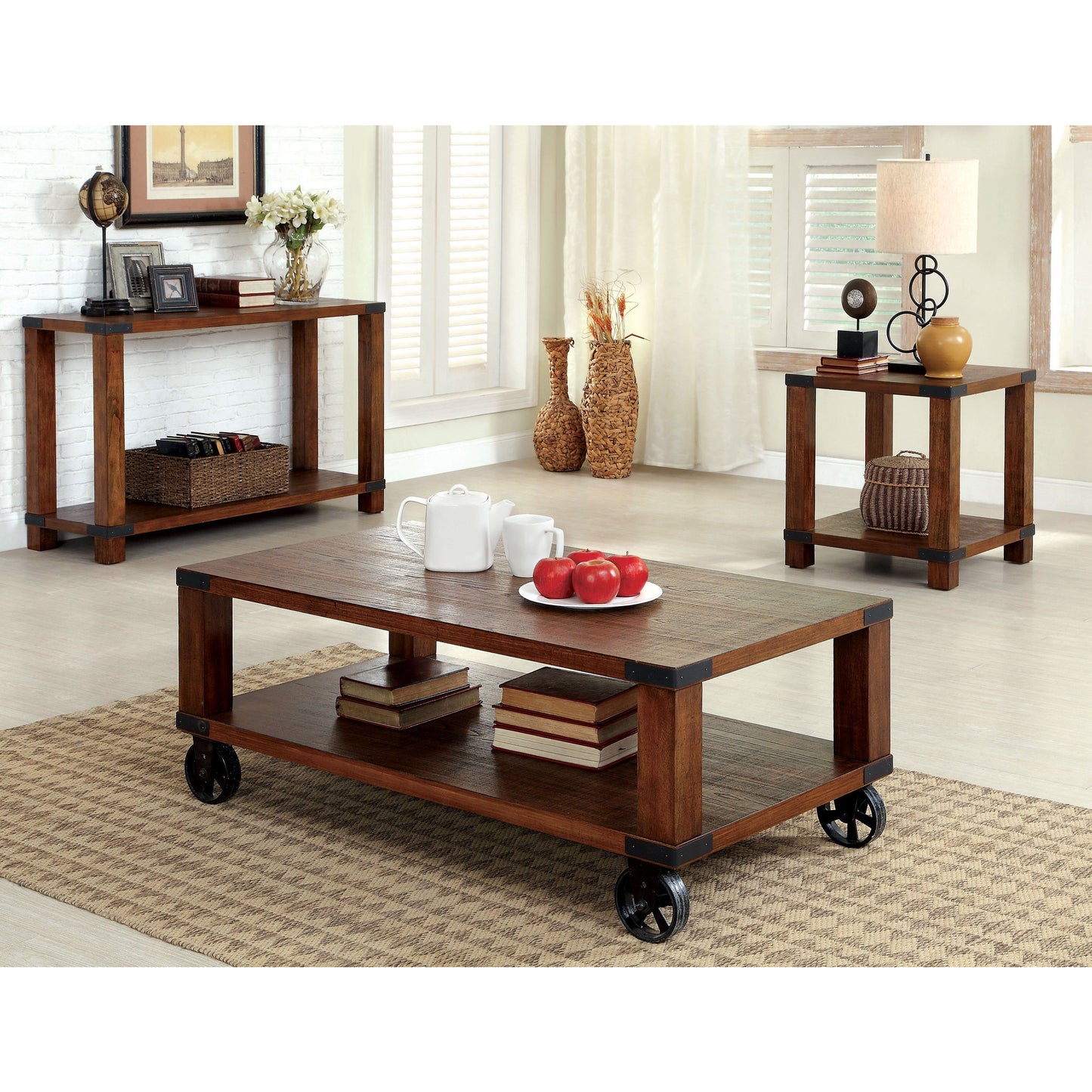 Huntley Transitional Sofa Table in Dark Oak - living-essentials