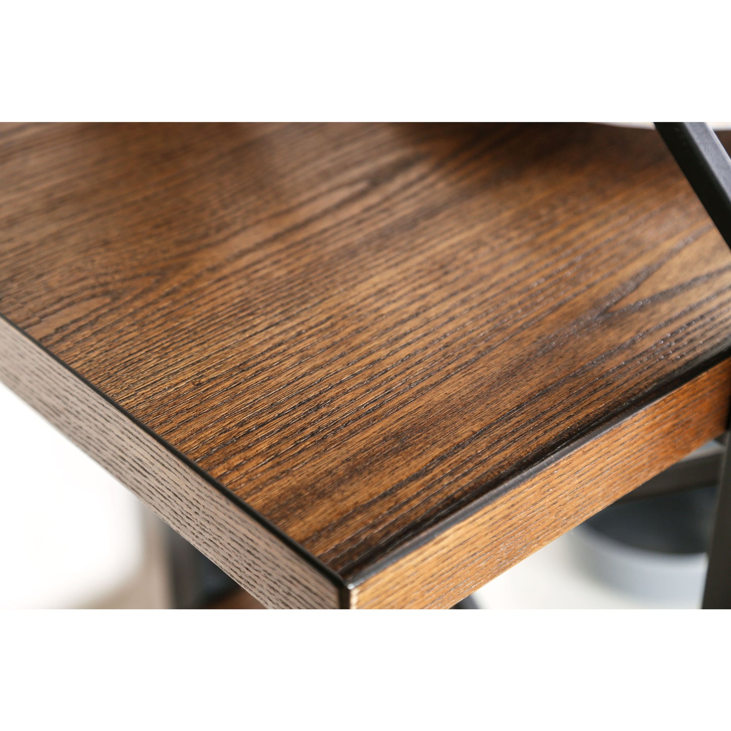 Donte V Transitional 5-Tier Display Shelf in Medium Weathered Oak - living-essentials