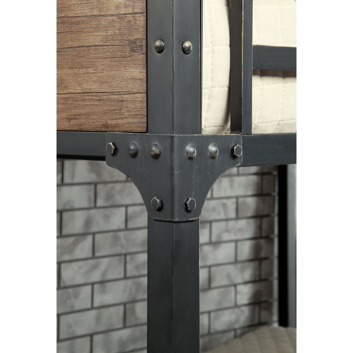 Joie Industrial Full Over Full Bunk Bed in Black - living-essentials