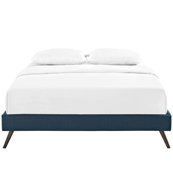 Troy Mid Century Queen Fabric Bed Frame - living-essentials