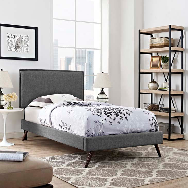 Amari Twin Platform Bed with Round Splayed Legs - living-essentials
