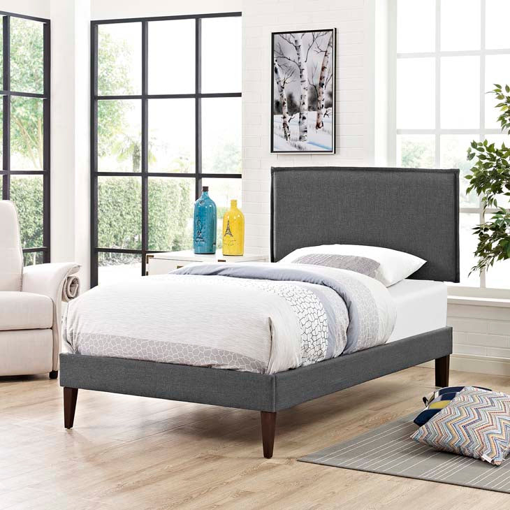 Amari Twin Platform Bed with Squared Tapered Legs - living-essentials