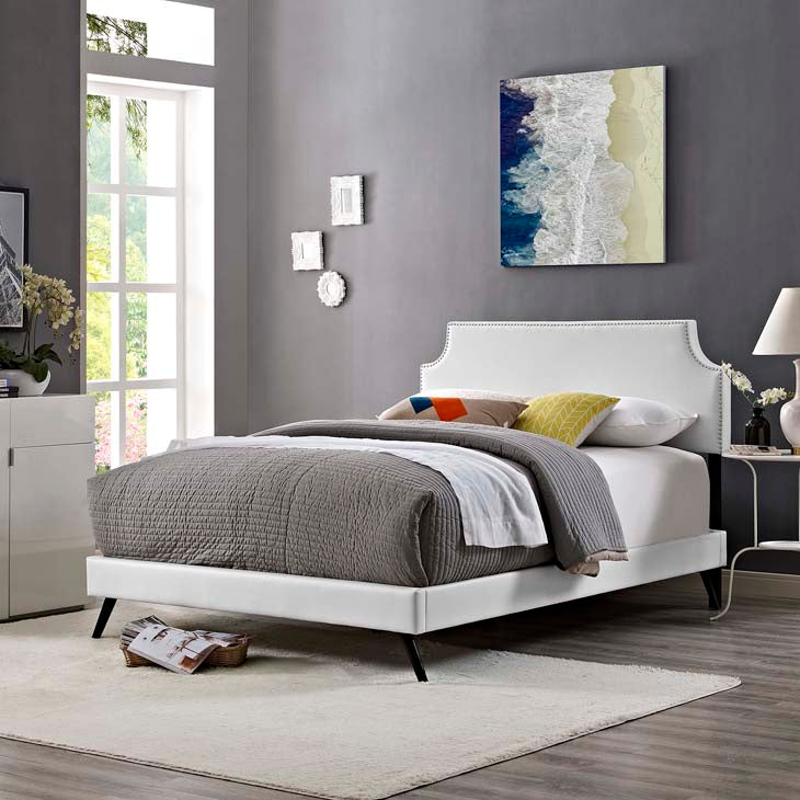 Conner Queen Platform Bed with Round Splayed Legs - living-essentials