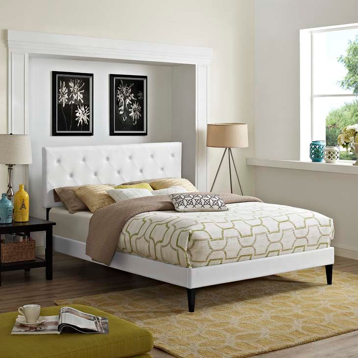 Tamia King Platform Bed With Squared Tapered Legs - living-essentials