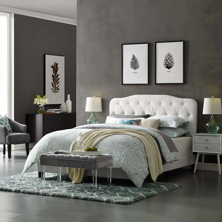 Amelia Queen Faux Leather Bed - living-essentials