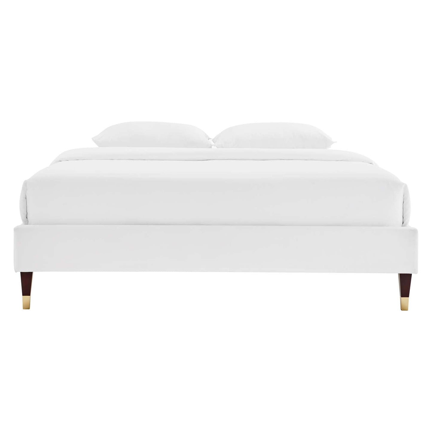 Harley Performance Velvet Queen Platform Bed Frame