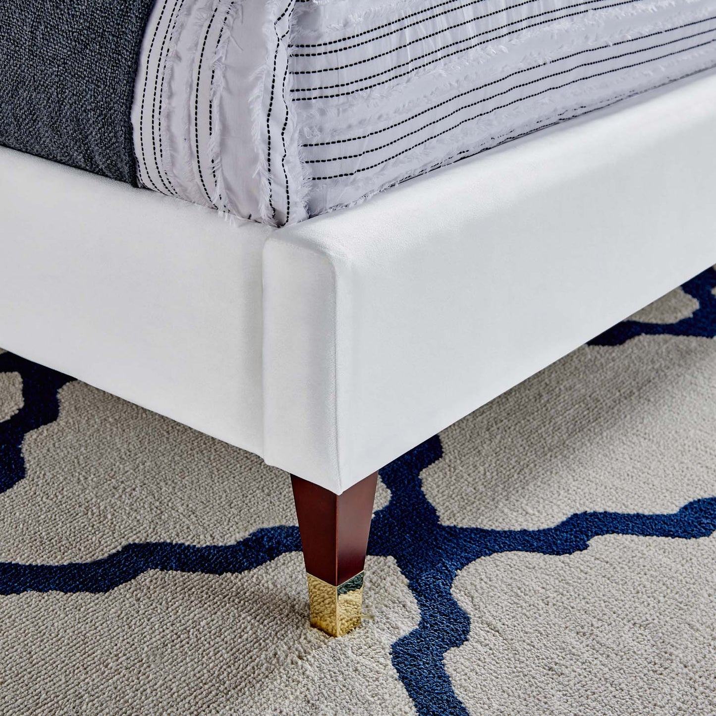 Roxane Queen Performance Velvet Platform Bed