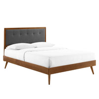 Agathe Wood Twin Platform Bed With Splayed Legs