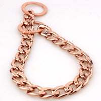 Rose Gold Dog Chain Collar - Cuban Link Slip Chain