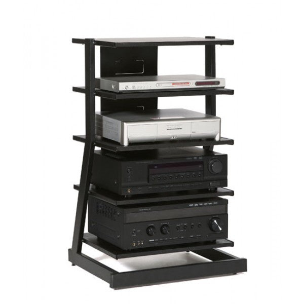 PLATEAU Z-5A B Metal and Wood Audio Stand, Black Oak finish - living-essentials