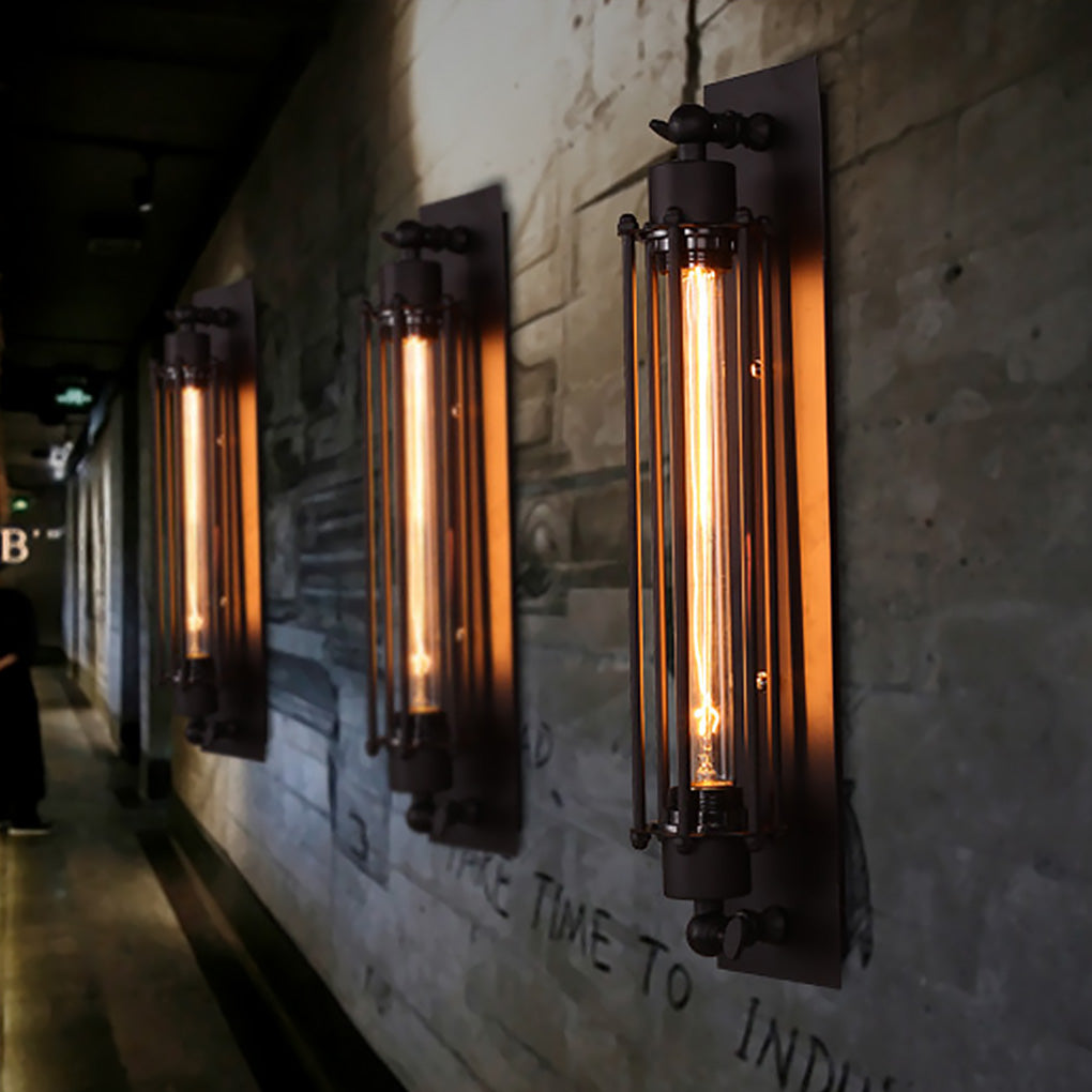 EMFURN Retro Industrial Antique Iron Indoor Wall Light for Cafe Corridor Aisle
