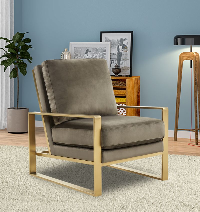 Emil Velvet Accent Armchair