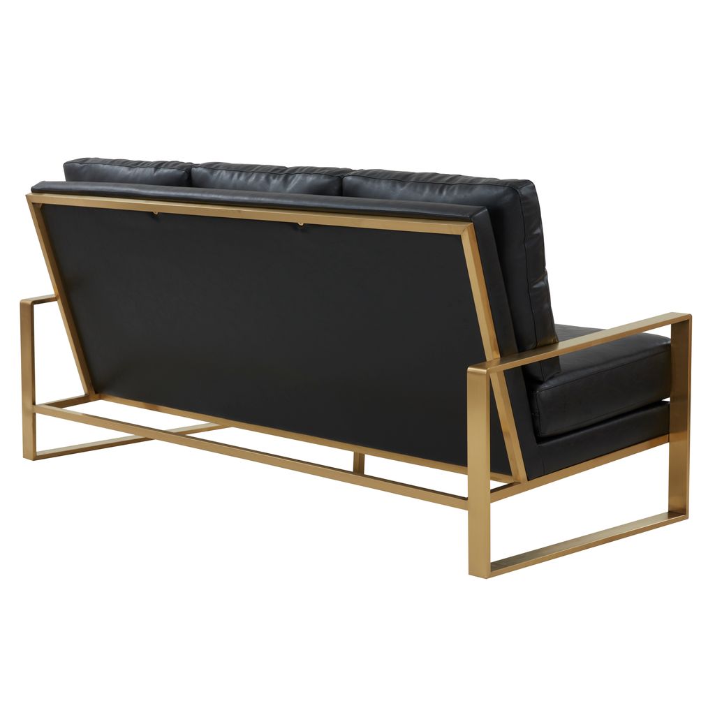 Emil Leather Sofa - Gold Frame